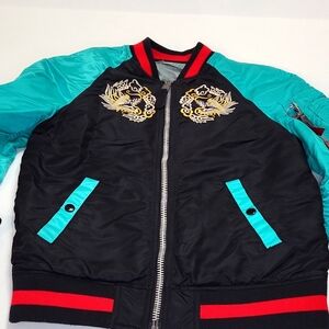 ALPHA INDUSTRIES MA-1 JAPAN SOUVENIR EAGLE REVERSIBLE BOMBER JACKET  Size XS